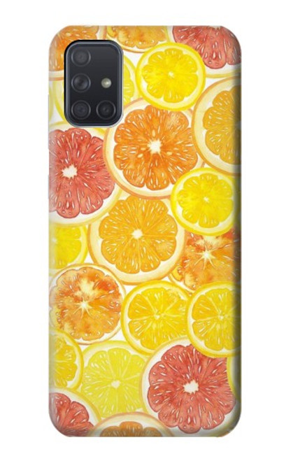 W3408 citron Etui Coque Housse et Flip Housse Cuir pour Samsung Galaxy A71