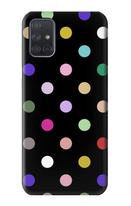 W3532 Coloré à pois Etui Coque Housse et Flip Housse Cuir pour Samsung Galaxy A71