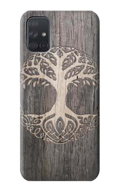 W3591 Viking Arbre de vie Symbole Etui Coque Housse et Flip Housse Cuir pour Samsung Galaxy A71