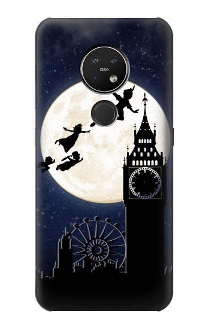 W3249 Peter Pan Pleine Lune Nuit Etui Coque Housse et Flip Housse Cuir pour Nokia 7.2