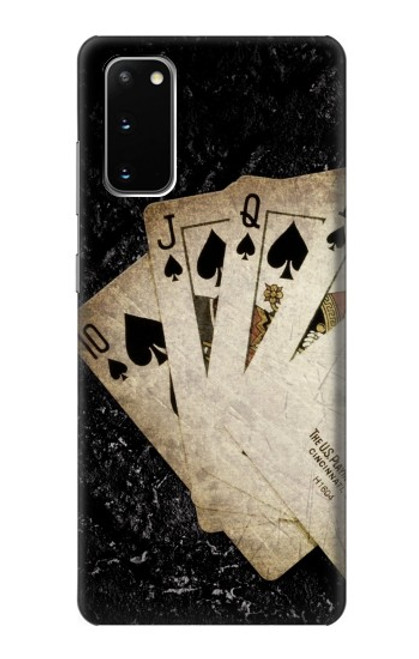 W3231 Cartes royales millésimé Flush droite Etui Coque Housse et Flip Housse Cuir pour Samsung Galaxy S20