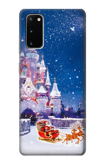 W3282 Château de Santa Noël Etui Coque Housse et Flip Housse Cuir pour Samsung Galaxy S20