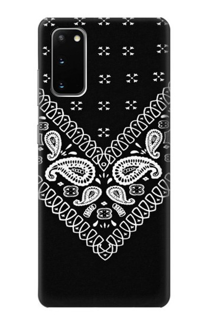 W3363 Motif Bandana Noir Etui Coque Housse et Flip Housse Cuir pour Samsung Galaxy S20