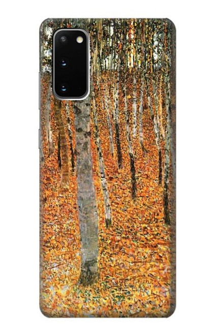 W3380 Gustav Klimt Bouleau Forêt Etui Coque Housse et Flip Housse Cuir pour Samsung Galaxy S20