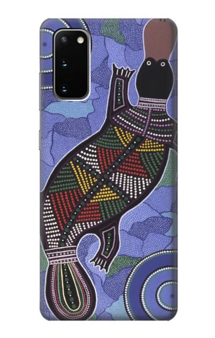 W3387 Platypus Art aborigène d'Australie Etui Coque Housse et Flip Housse Cuir pour Samsung Galaxy S20