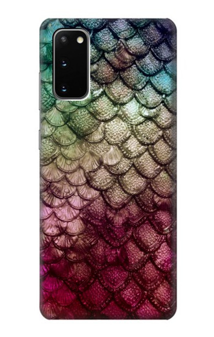 W3539 Sirène écailles de poisson Etui Coque Housse et Flip Housse Cuir pour Samsung Galaxy S20