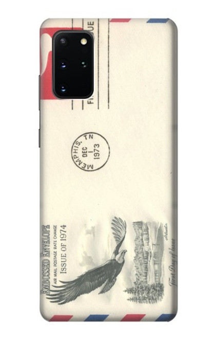 W3551 Art de l'millésimé de la poste enveloppe aérienne Etui Coque Housse et Flip Housse Cuir pour Samsung Galaxy S20 Plus, Galaxy S20+