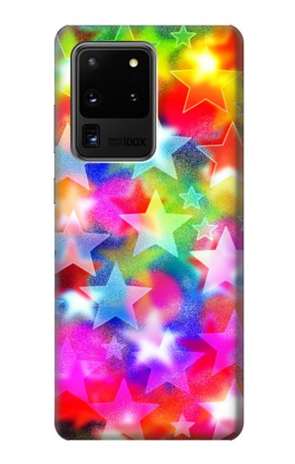 W3292 Coloré Disco étoile Etui Coque Housse et Flip Housse Cuir pour Samsung Galaxy S20 Ultra