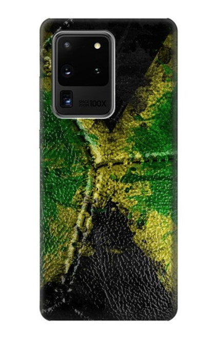 W3319 Jamaïque Drapeau graphique Football Millésime Etui Coque Housse et Flip Housse Cuir pour Samsung Galaxy S20 Ultra