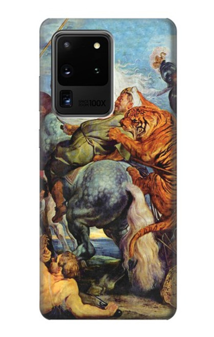 W3331 Peter Paul Rubens Tigre und Lowenjagd Etui Coque Housse et Flip Housse Cuir pour Samsung Galaxy S20 Ultra