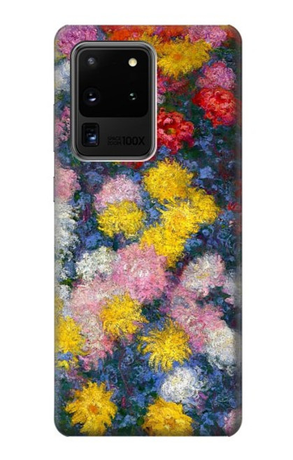 W3342 Claude Monet Chrysanthèmes Etui Coque Housse et Flip Housse Cuir pour Samsung Galaxy S20 Ultra