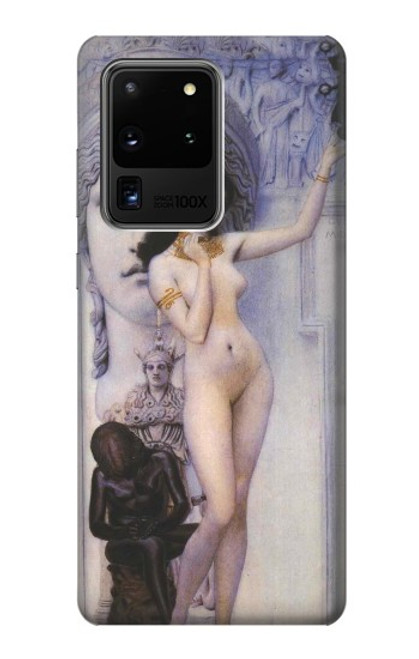 W3353 Gustav Klimt Allégorie de la sculpture Etui Coque Housse et Flip Housse Cuir pour Samsung Galaxy S20 Ultra