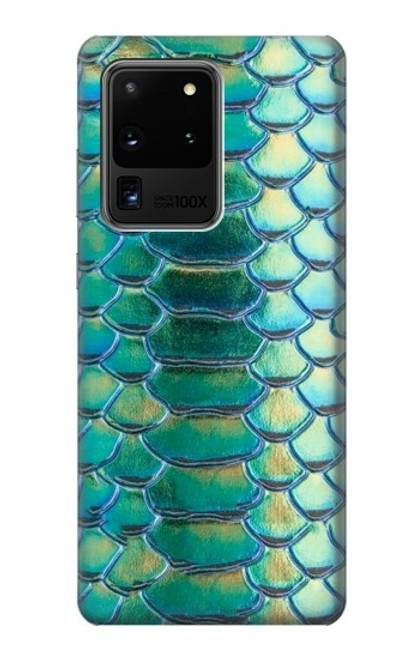 W3414 Vert Serpent Échelle graphique Imprimer Etui Coque Housse et Flip Housse Cuir pour Samsung Galaxy S20 Ultra