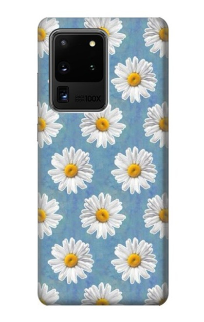 W3454 Marguerite Florale Etui Coque Housse et Flip Housse Cuir pour Samsung Galaxy S20 Ultra