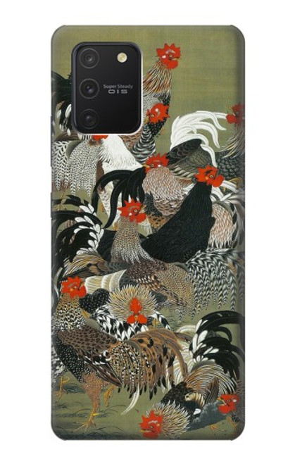 W2699 Ito Jakuchu Coq Etui Coque Housse et Flip Housse Cuir pour Samsung Galaxy S10 Lite