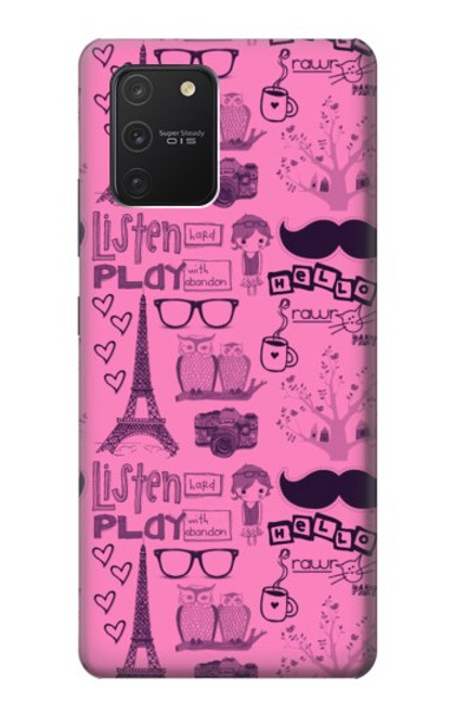 W2885 Paris Rose Etui Coque Housse et Flip Housse Cuir pour Samsung Galaxy S10 Lite