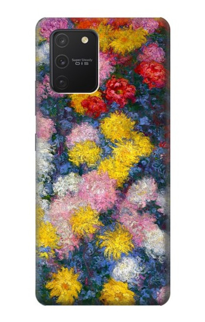 W3342 Claude Monet Chrysanthèmes Etui Coque Housse et Flip Housse Cuir pour Samsung Galaxy S10 Lite