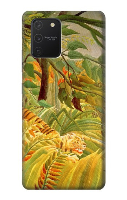 W3344 Henri Rousseau Tigre dans une tempête tropicale Etui Coque Housse et Flip Housse Cuir pour Samsung Galaxy S10 Lite