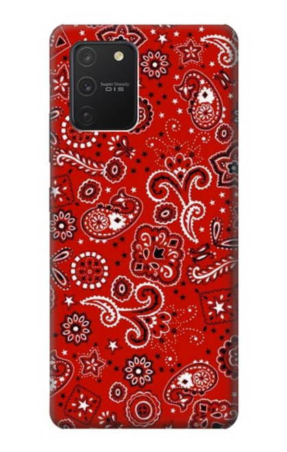 W3354 Rouge classique Bandana Etui Coque Housse et Flip Housse Cuir pour Samsung Galaxy S10 Lite