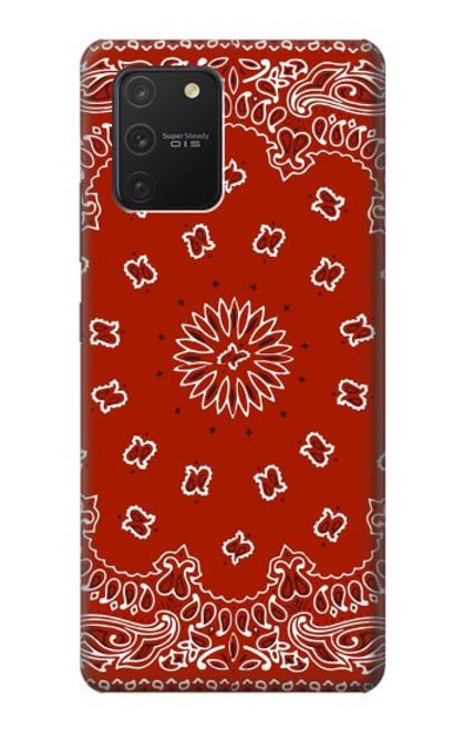 W3355 Motif Bandana Rouge Etui Coque Housse et Flip Housse Cuir pour Samsung Galaxy S10 Lite