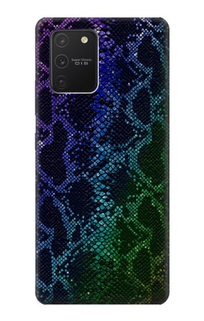 W3366 Arc en ciel Python graphique Imprimer Peau Etui Coque Housse et Flip Housse Cuir pour Samsung Galaxy S10 Lite