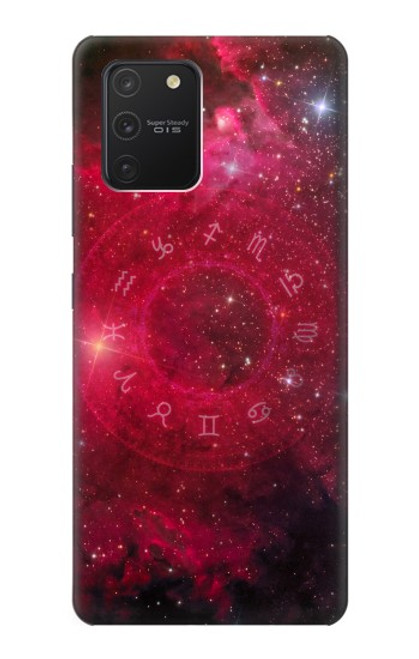 W3368 Zodiaque Rouge Galaxie Etui Coque Housse et Flip Housse Cuir pour Samsung Galaxy S10 Lite