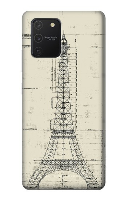 W3474 Dessin Architectural Eiffel Etui Coque Housse et Flip Housse Cuir pour Samsung Galaxy S10 Lite