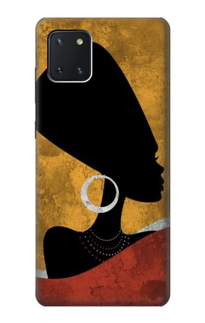 W3453 Africaine Reine Néfertiti Silhouette Etui Coque Housse et Flip Housse Cuir pour Samsung Galaxy Note10 Lite