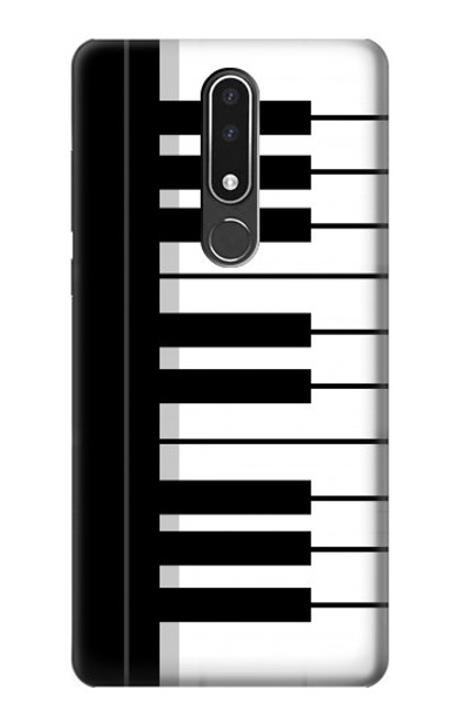 W3078 Noir et blanc Clavier de piano Etui Coque Housse et Flip Housse Cuir pour Nokia 3.1 plus