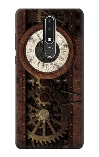 W3221 Gears steampunk Horloge Etui Coque Housse et Flip Housse Cuir pour Nokia 3.1 plus