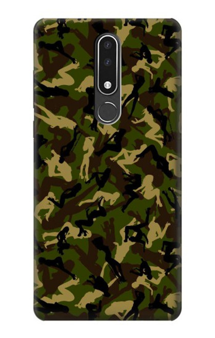W3356 Camo camouflage de fille Etui Coque Housse et Flip Housse Cuir pour Nokia 3.1 plus