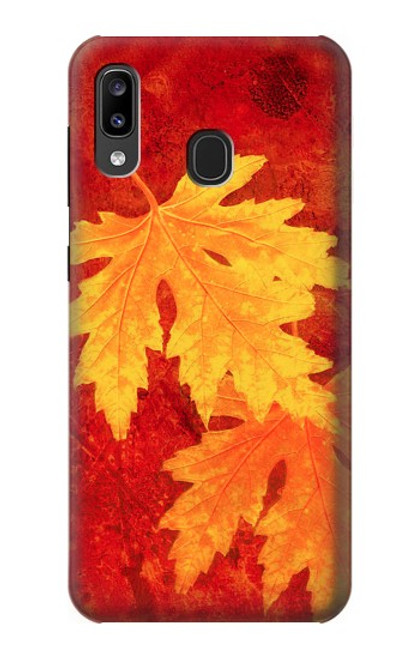 W0479 feuille d'érable Etui Coque Housse et Flip Housse Cuir pour Samsung Galaxy A20, Galaxy A30