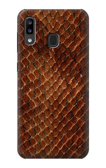 W0555 serpent Peau Etui Coque Housse et Flip Housse Cuir pour Samsung Galaxy A20, Galaxy A30