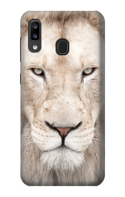 W2399 Lion Visage Etui Coque Housse et Flip Housse Cuir pour Samsung Galaxy A20, Galaxy A30