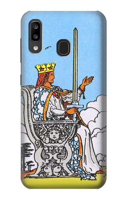 W3068 Carte de tarot Reine des épées Etui Coque Housse et Flip Housse Cuir pour Samsung Galaxy A20, Galaxy A30