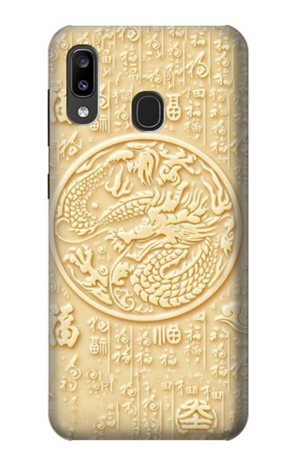 W3288 Peinture blanche du Dragon de Jade Etui Coque Housse et Flip Housse Cuir pour Samsung Galaxy A20, Galaxy A30