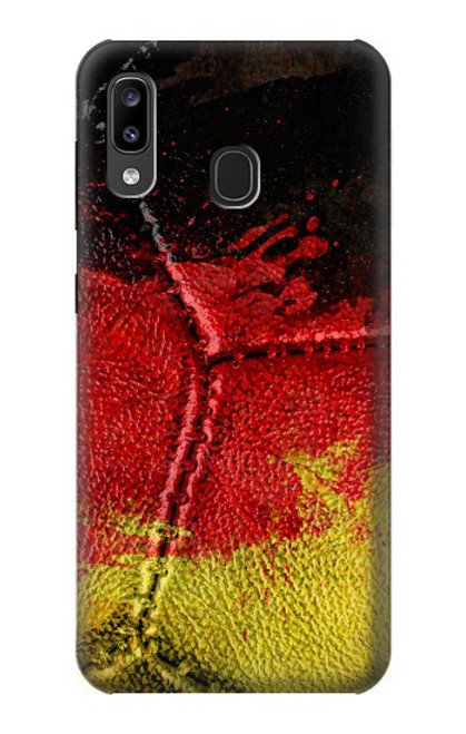 W3303 Allemagne Drapeau graphique Football Millésime Etui Coque Housse et Flip Housse Cuir pour Samsung Galaxy A20, Galaxy A30