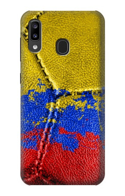 W3306 Colombie Drapeau de football graphique Millésime Etui Coque Housse et Flip Housse Cuir pour Samsung Galaxy A20, Galaxy A30