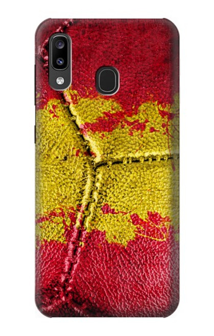 W3315 Espagne Drapeau graphique Football Millésime Etui Coque Housse et Flip Housse Cuir pour Samsung Galaxy A20, Galaxy A30