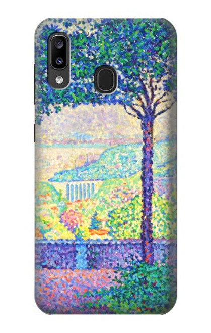 W3349 Paul Signac Terrasse de Meudon Etui Coque Housse et Flip Housse Cuir pour Samsung Galaxy A20, Galaxy A30