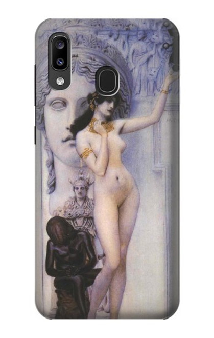 W3353 Gustav Klimt Allégorie de la sculpture Etui Coque Housse et Flip Housse Cuir pour Samsung Galaxy A20, Galaxy A30