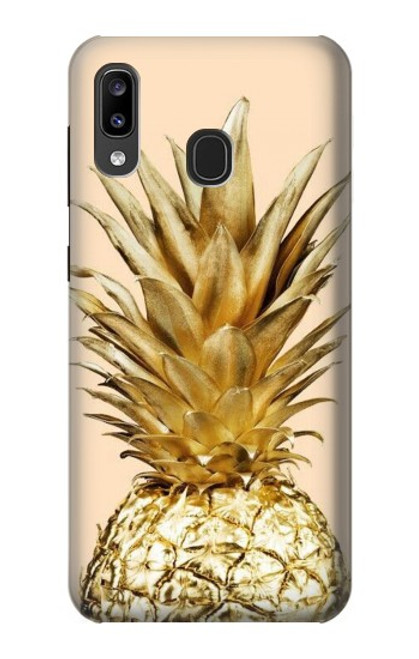 W3490 ananas or Etui Coque Housse et Flip Housse Cuir pour Samsung Galaxy A20, Galaxy A30