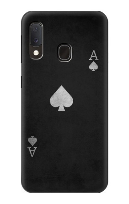 W3152 Noir Ace of Spade Etui Coque Housse et Flip Housse Cuir pour Samsung Galaxy A20e