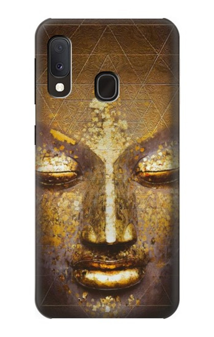 W3189 Magique Yantra Bouddha Visage Etui Coque Housse et Flip Housse Cuir pour Samsung Galaxy A20e