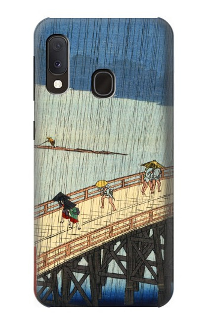 W3347 Utagawa Hiroshige douche soudaine Etui Coque Housse et Flip Housse Cuir pour Samsung Galaxy A20e