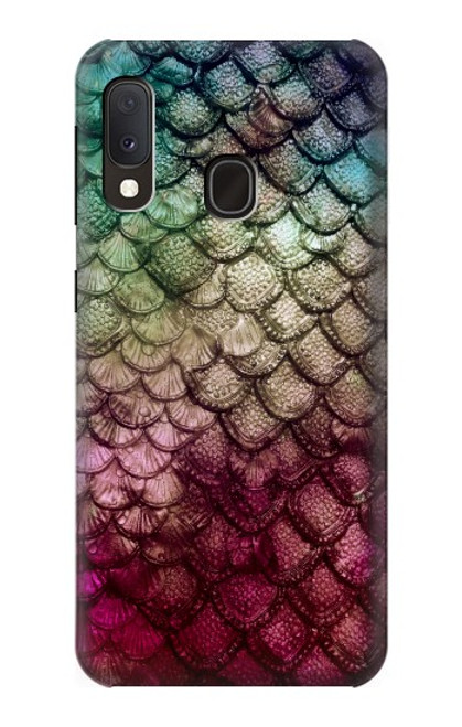 W3539 Sirène écailles de poisson Etui Coque Housse et Flip Housse Cuir pour Samsung Galaxy A20e