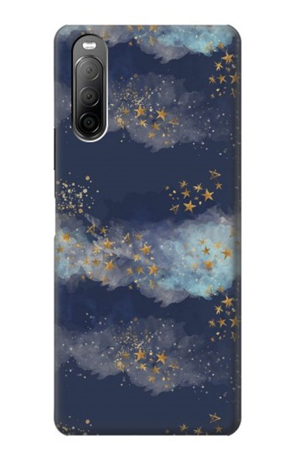 W3364 Ou Ciel Étoile Etui Coque Housse et Flip Housse Cuir pour Sony Xperia 10 II