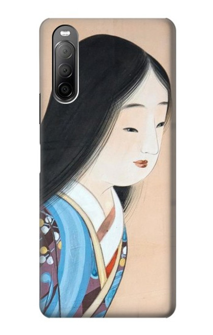 W3483 Japon Beauté Kimono Etui Coque Housse et Flip Housse Cuir pour Sony Xperia 10 II