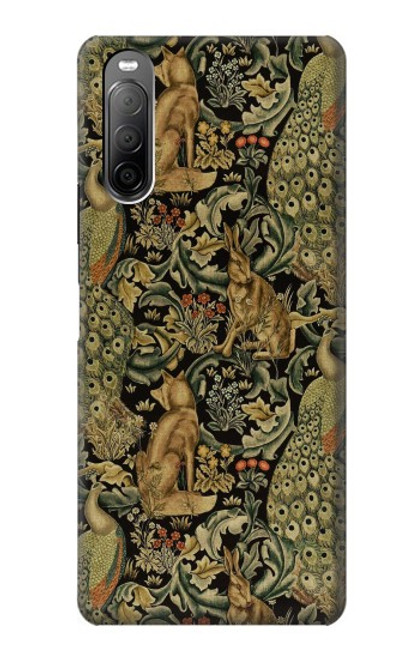 W3661 William Morris Forest Velvet Etui Coque Housse et Flip Housse Cuir pour Sony Xperia 10 II