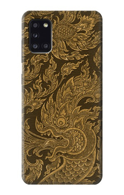 W3382 Art de la peinture thaïlandaise Naga Etui Coque Housse et Flip Housse Cuir pour Samsung Galaxy A31